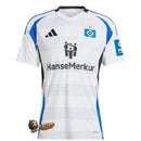 Hamburg SV 20242025 - Jersey Hamburg - Uniform home Hamburg - Adidas Hamburg - 2. Bundesliga - Diseño clásico - Diseño moderno - White - Red - Blue - Gola redonda - Escudo del Hamburg SV - Logo de Adidas - Identidad del club - Historia del club - Tecnologías innovadoras - Confort - Rendimiento.