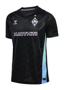 Werder Bremen - 2024/2025 - Jersey Werder Bremen - Uniform alternate Werder Bremen - Hummel Werder Bremen - Diseño moderno - Black - Green - Yellow - Bundesliga - Copa de Germany - Patrón gráfico abstracto - Identidad del club - Gola redonda - Escudo del club - Logo de Hummel - Sponsor WIESENHOF - Tecnologías innovadoras - Confort - Rendimiento.