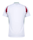Hungary - 2024/2025 - Jersey Hungary - Uniform alternate Hungary - Adidas Hungary - Diseño clásico - White, red and green - Competiciones internacionales - Patrones geométricos - Escudo nacional - Cuello in V - Escudo de la federación húngara - Logo de Adidas - Pants blancos - Socks rojas - Tradición - Innovación - Identidad - Tecnologías avanzadas - Rendimiento.
