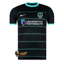 Portsmouth 2024/2025 - Jersey de away Portsmouth - Black - Hiper-turquoise - Diseño moderno - Championship - Fútbol - Equipamiento deportivo - Temporada - Estilo - Elegante.